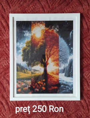 Vând produse handmade și tablouri mozaic cu diamante din rășină aplicate punct cu punct