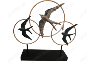 Decoratiune hand made din metal cu randunele