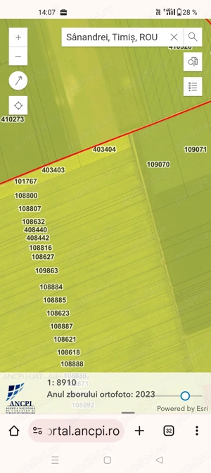 Teren Sanandrei 12500MP Industrial -rezidential  Deschidere 220m