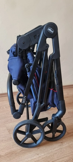 Carucior copii 3 in 1 Chicco Seety, OxfordBlue - imagine 4