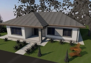 Casă modernă parter, zonă excelentă – 3 camere, terasă, teren 6 arii