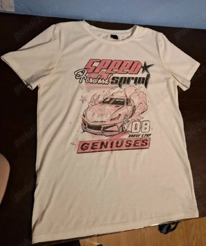 Tricou Alb Graphic "Speed Sprint"