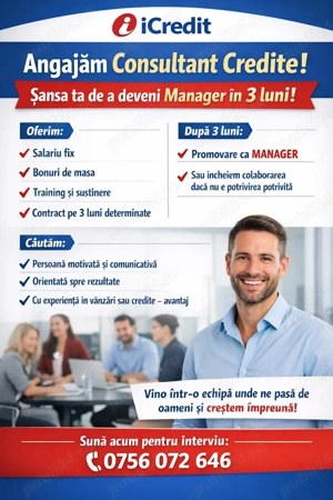 Consultant credit icredit, promovare