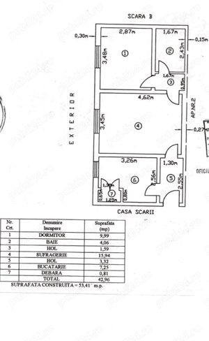 vand apartament Semidecomandat 2 camere 