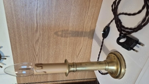 Veioză Sfeșnic vintage tip lumânare alamă bronz electric funcțional  - imagine 5