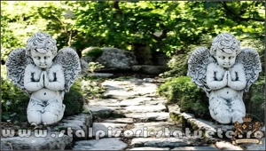 Statuetă îngeraș, gri antichizat, model S4. - imagine 5