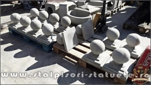 Capitel terminație bilă mare, gri natural, model T1. - imagine 4