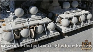 Capitel terminație bilă mare, gri natural, model T1. - imagine 3