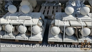 Capitel terminație bilă mare, gri natural, model T1. - imagine 2