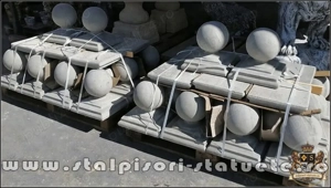 Capitel terminație bilă mare, gri natural, model T1. - imagine 5