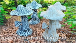 Ciupercă decorativă, gri și galben patinat, model S17. - imagine 2