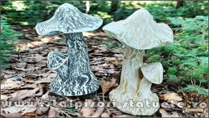 Ciupercă decorativă, gri și galben patinat, model S17. - imagine 5