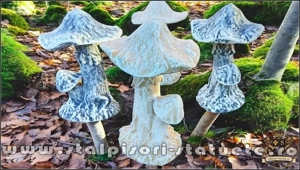 Ciupercă decorativă, gri și galben patinat, model S17. - imagine 4