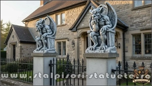 Gargoyles, satana, diavol, pe tron, model S74. - imagine 5