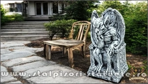 Gargoyles, satana, diavol, pe tron, model S74. - imagine 3