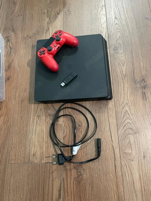 Sony PS4 Slim 1TB modat + controller original roșu + stick USB - imagine 2