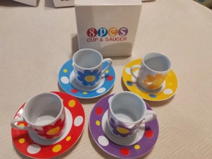 Set Espresso 8 piese Crown Victorian - Porțelan Fin (Fine China) - Stil Pop-Art Floral, Nou la cutie