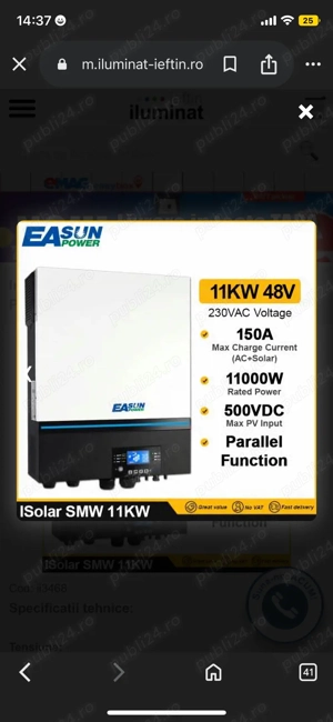 ultimul model invertor Easun 11Kw nou