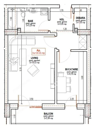 Apartament 2 camere 40 mp utili balcon parcare Doamna Stanca Sibiu - imagine 6