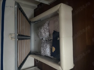 Vand pat de mijloc cu dimensiunile 140x200 + saltea 120x180 + husa protectie - imagine 3