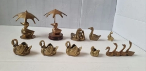 Lot rățuște și lebede din bronz-alamă