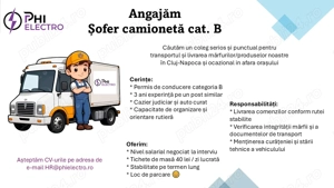 Angajam Sofier camioneta categoria B - imagine 2