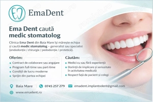 Ema Dent angajeaza medic stomatlolog cu experienta clinica