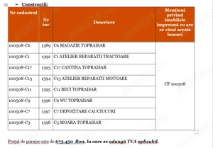 Anunt de Vanzare a Activelor Imobile  aflate în patrimoniul societăţii SC Agro Trade Grains SRL - imagine 2