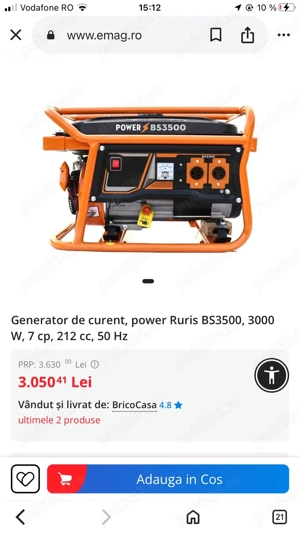 vand generator nou 3,5 kw