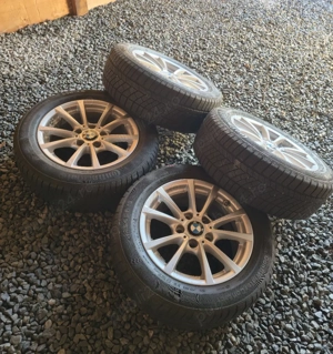 Set jante BMW originale 16 cu anvelope Continental M + S  205/60 R16 - imagine 3