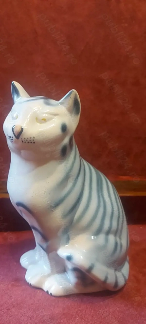 Bibelou Portelan Pisica , Vintage Anii 80