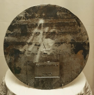 Tablou metalic decor gravat, moneda gigantica 1 Leu RSR - imagine 5