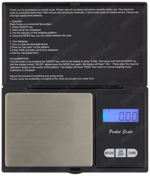 Cântar digital de precizie   Capacitate 500 g, precizie 0,01 g - imagine 3