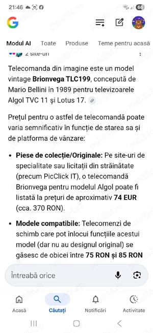 Telecomanda vintage Brionvega - imagine 2