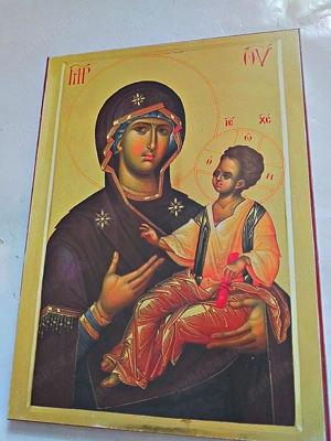 4 Icoane mari lemn Maica Domnului  icoana religie ortodoxa litografie