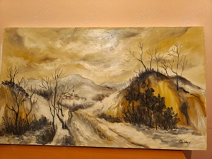 Tablou toamnă Colecție pictor Alexandru Pascu "Valea Jiului" 2004 70x40 41 cm