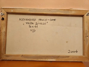 Tablou toamnă Colecție pictor Alexandru Pascu "Valea Jiului" 2004 70x40 41 cm - imagine 4