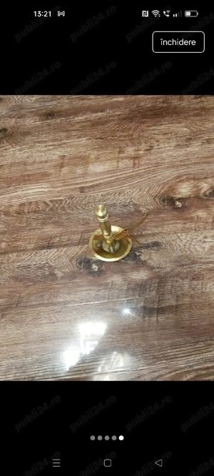 Sfeșnic vintage din alamă cu decor spic de grâu