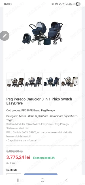 Pătuț, Căruț, balansoar, tricicletă  - imagine 3