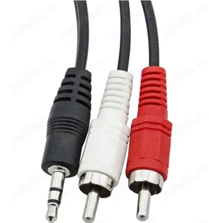 Cablu audio Jack 3,5 - RCA 5 metri Negru - imagine 2