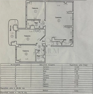 SIMION BARNUTIU - ETAJ 5 - LIFT - 4 CAMERE - 2 BAI - DEBARA - DECOMANDAT - CENTRALA PROPRIE - CLIMA - imagine 3