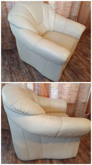 Fotoliu piele crem - imagine 4