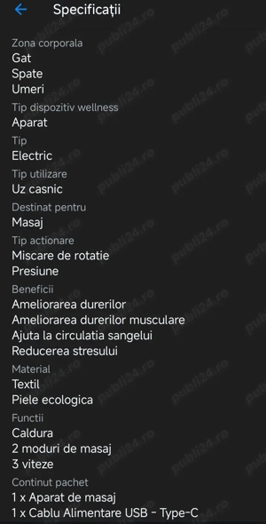 Aparat de masaj cervical 