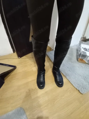 Cizme lungi îmblănite din piele naturala