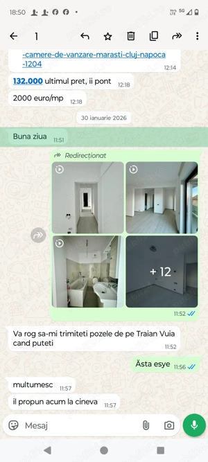 Apartament cu trei camere Pf