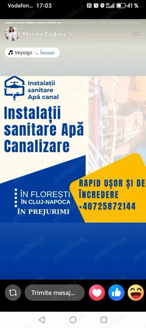 Instalator apa canal 