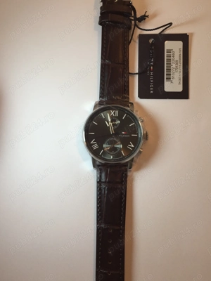 Ceas Tommy Hilfiger barbatesc 1791309 (Alden), carcasa inox argintiu, 44mm, curea maro piele - imagine 5
