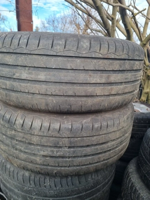 4 cauciucuri 235 55 17 cu jante de aliaj 5x112 de volswagen  - imagine 4