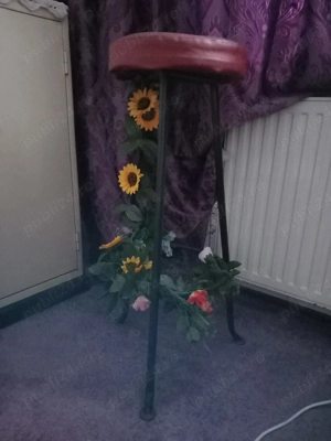 Taburet bar înalt, stil rustic-industrial