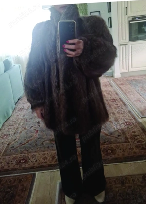 Haina blana naturala raton   Jose Mavaro Pieleria Madrid   Vintage original - imagine 3